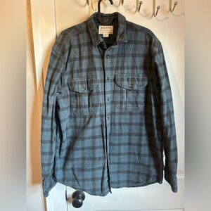 Filson Blue Plaid Button-Up Shirt - size M